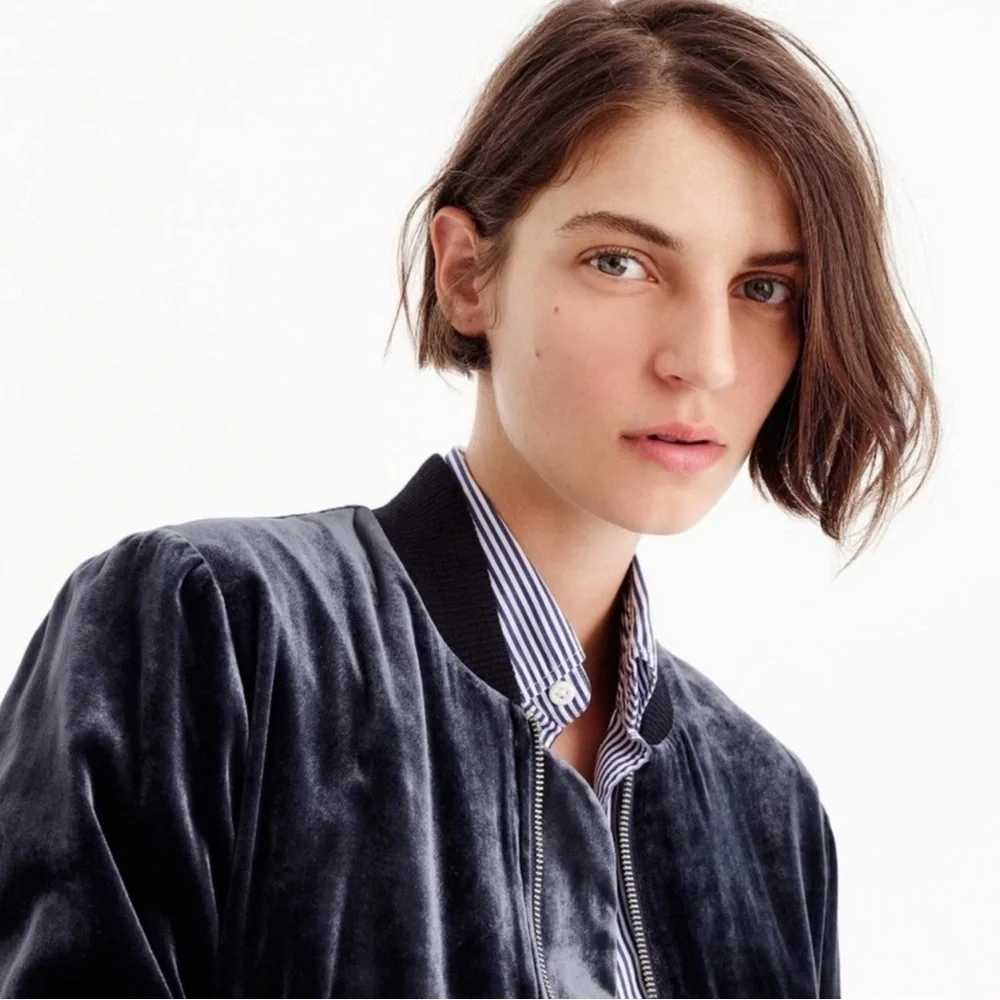 NWTs J Crew Velvet Bomber Jacket - Picture 3 of 16